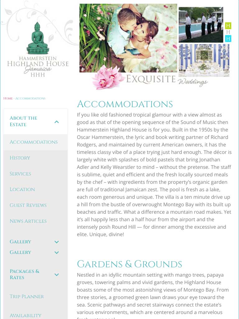 Highland House Jamaica website Lemonade Design
