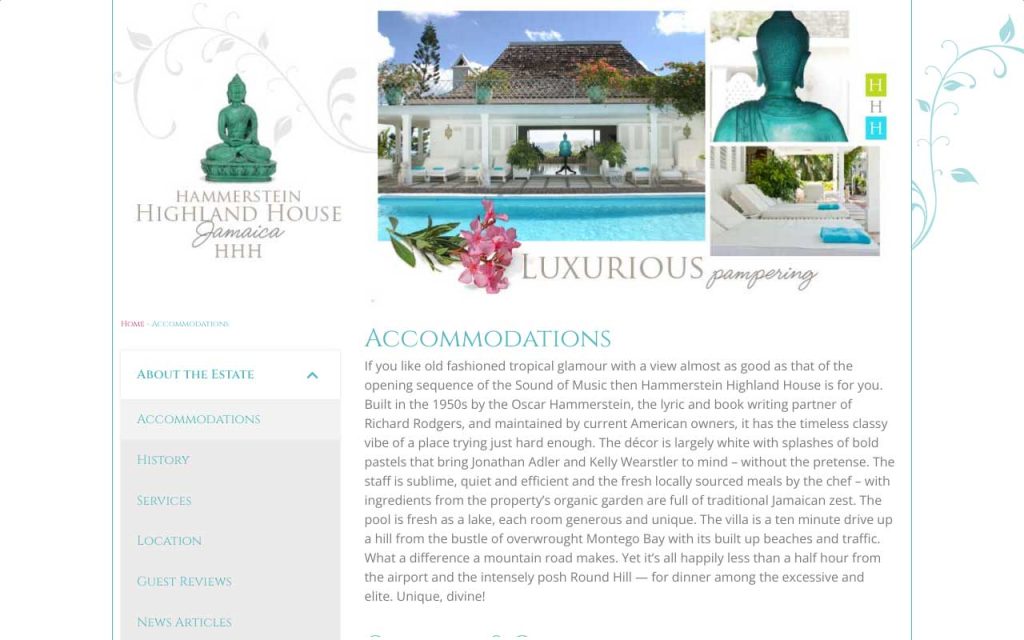 Highland House Jamaica website - Lemonade Design